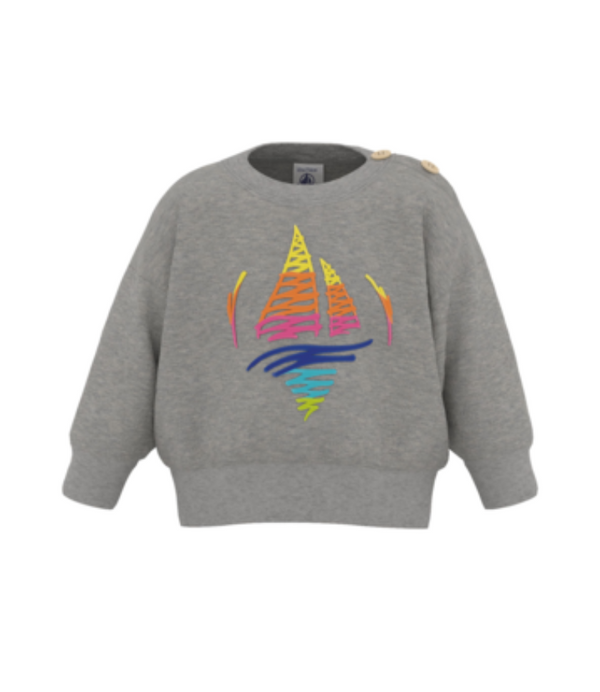 Baby's fleece sweatshirt with Boat