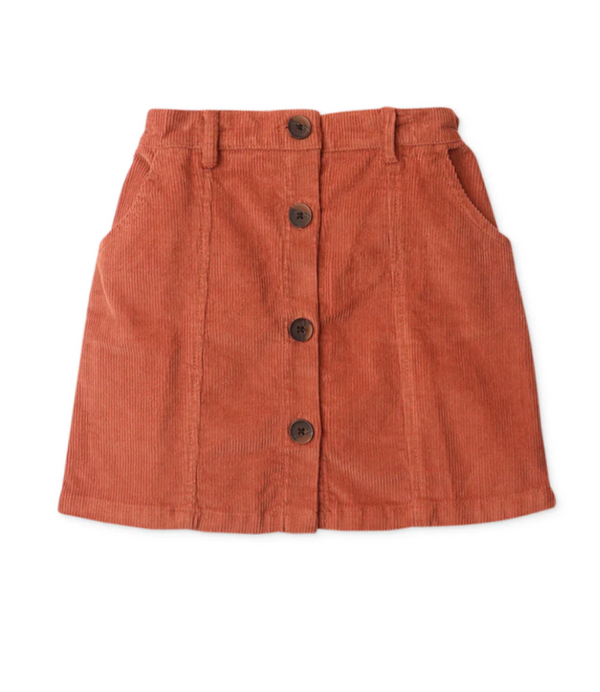 Girl's corduroy skirt with button