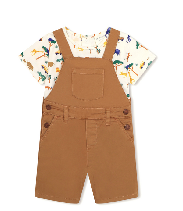 Cotton t-shirt and dungarees