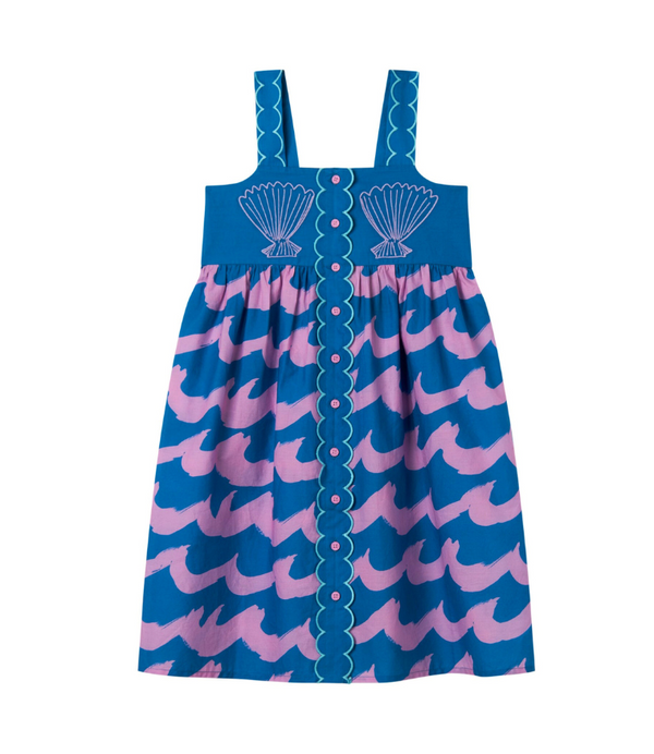 Seashell Wave Print Cami Dress