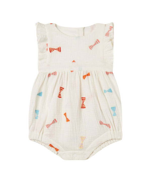 Baby Girls Ivory Cotton Overall