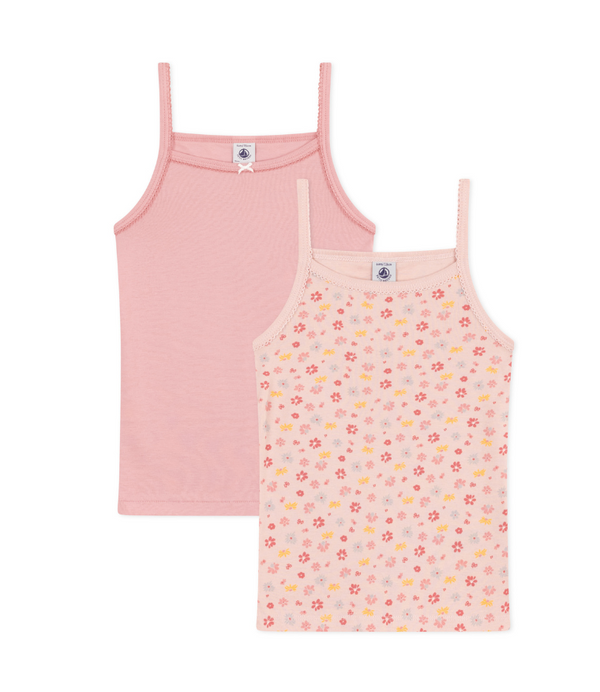 Girl 2PC Floral Pink Tank Top