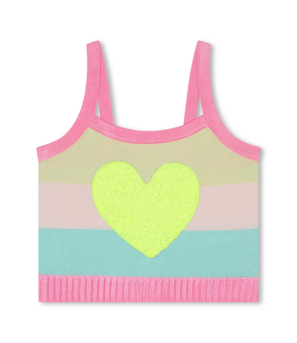 Knited Tank Top with Heart Sequin