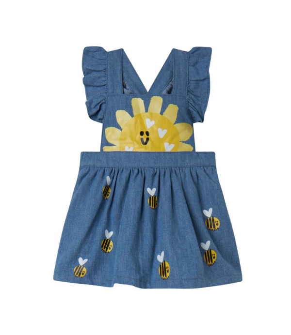 Baby Girl Bumble Bee Denim Dress