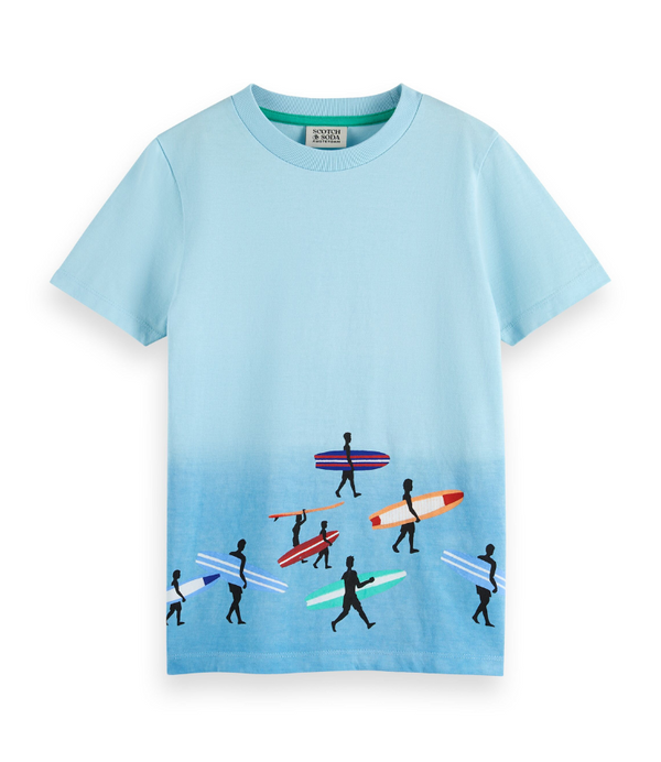 Boy Dip-Dyed T-shirt with Surfers