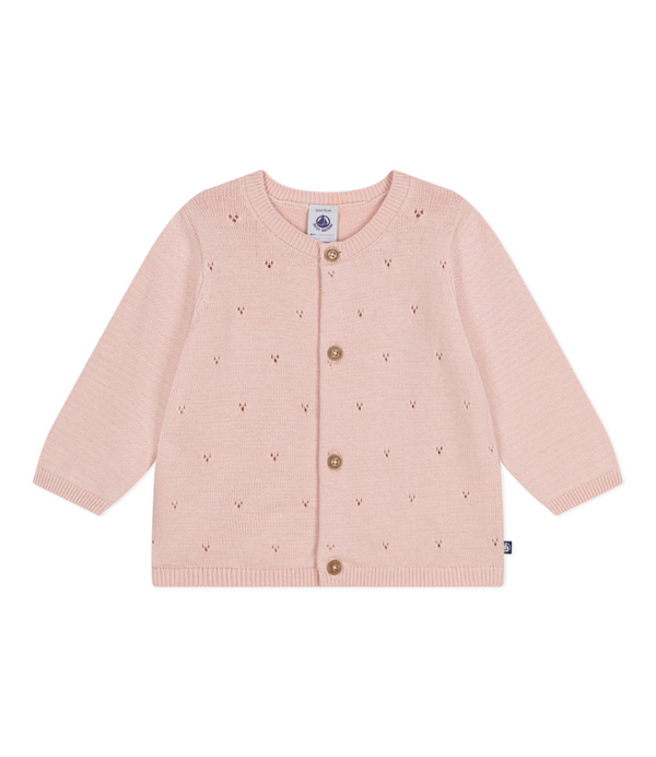 Baby Girl Light-Pink Cardigan Cotton