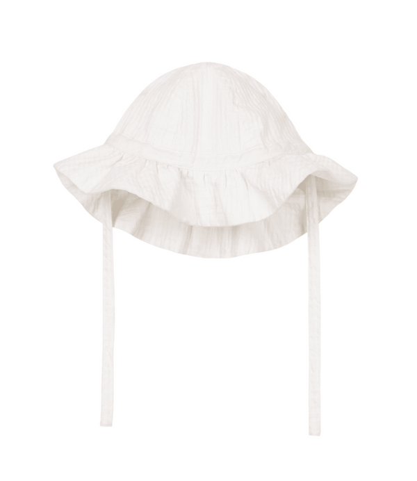 Baby Girl White Cotton Bucket Hat