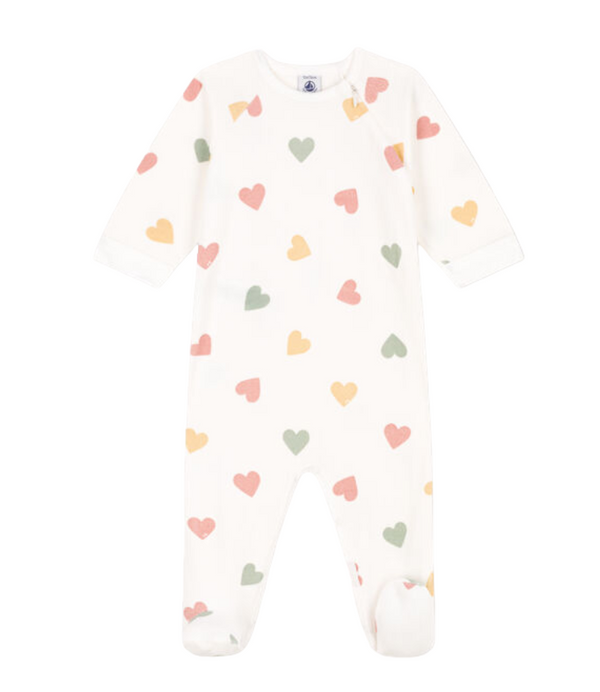 Baby girl heart print with velour