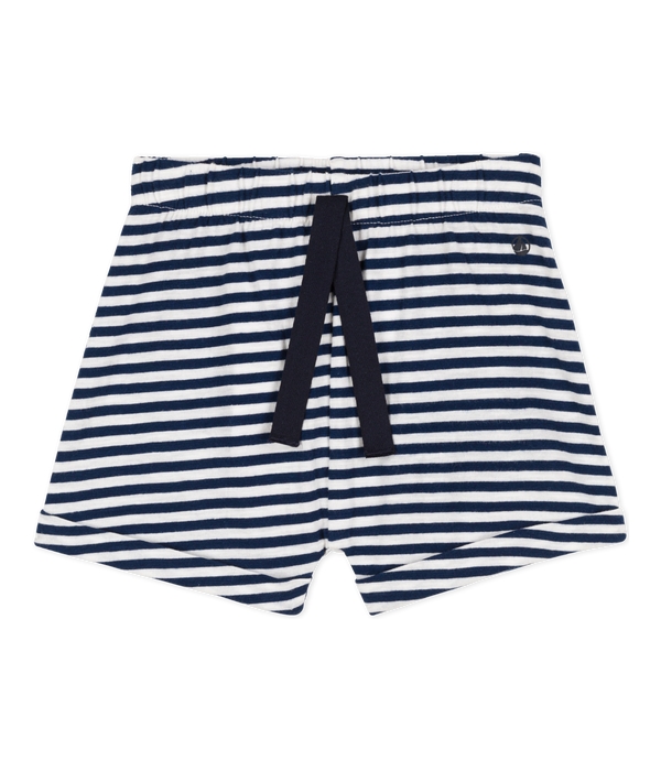 Baby navy striped jersey short