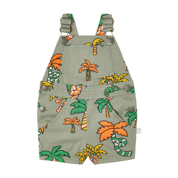 Baby boy overall Palm tree with Gecko