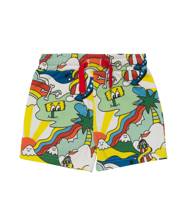 Baby boy shorts with Rollercoaster print