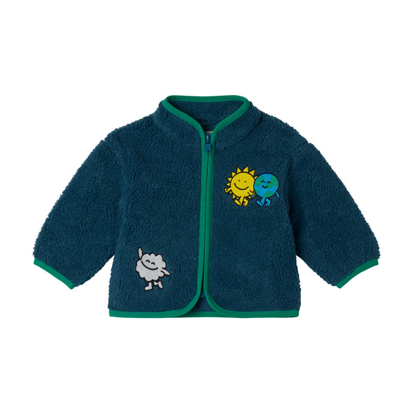 Baby Boy Teddy Jacket with Stay Earthy Embro Gang