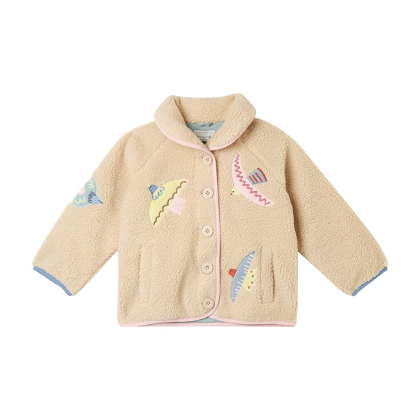Girl Teddy Jacket with Birds Patch
