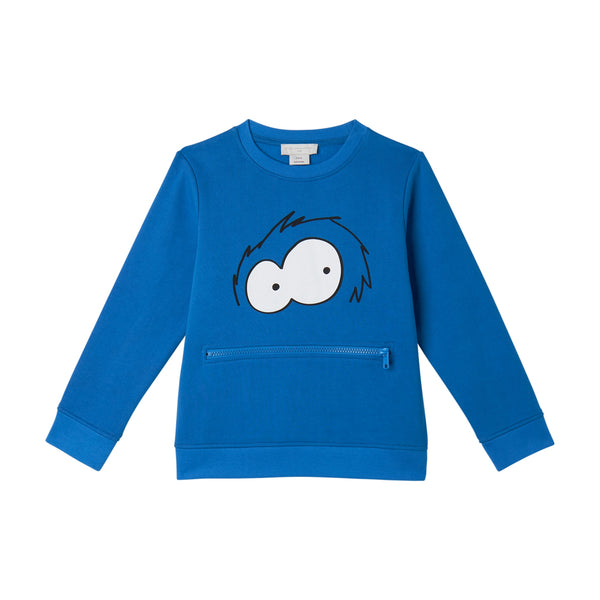Baby Sweatshirt with Yeti Eyes Print