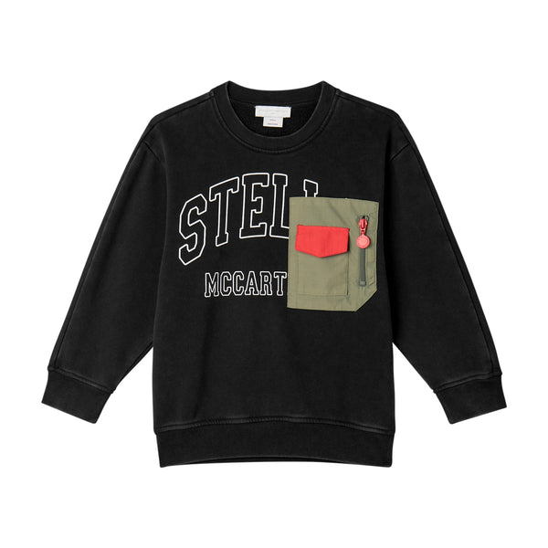 Boy Sweatshirt with Stella Logo Print and Pocket