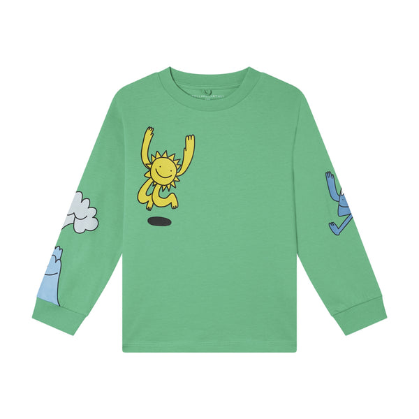 Boy Long Sleeve T-Shirt with Stay Earthy Gang Print