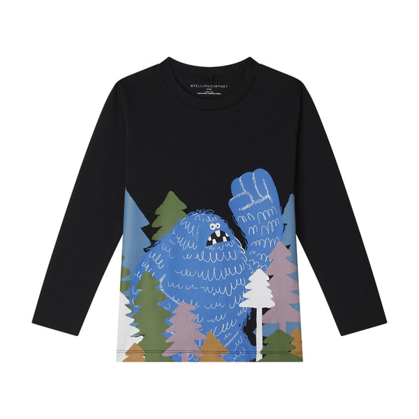 Boy Long Sleeve T-Shirt with Mountain Yeti Print