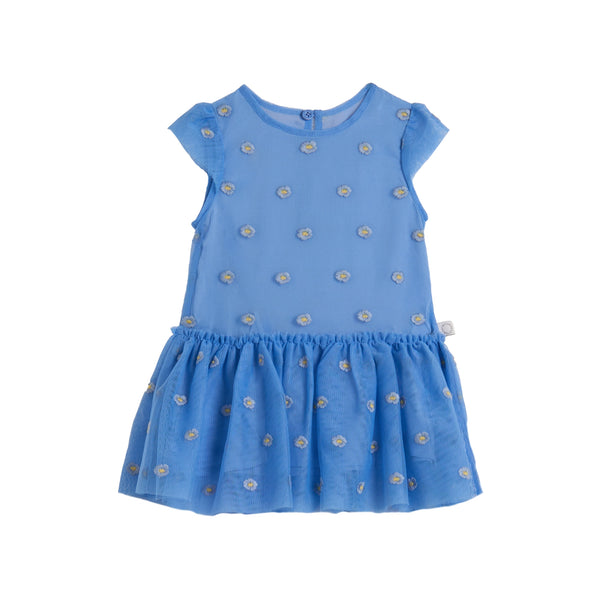 BABY GIRL SS TULLE DRESS WITH FLOWERS EMBRO