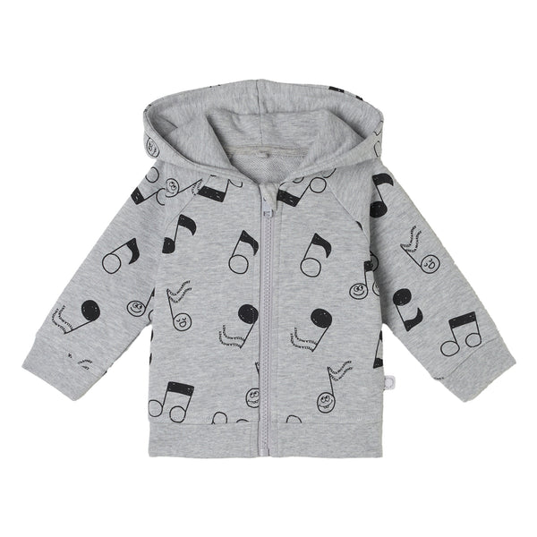 BABY BOY MUSICAL NOTE ZIP UP HOODIE