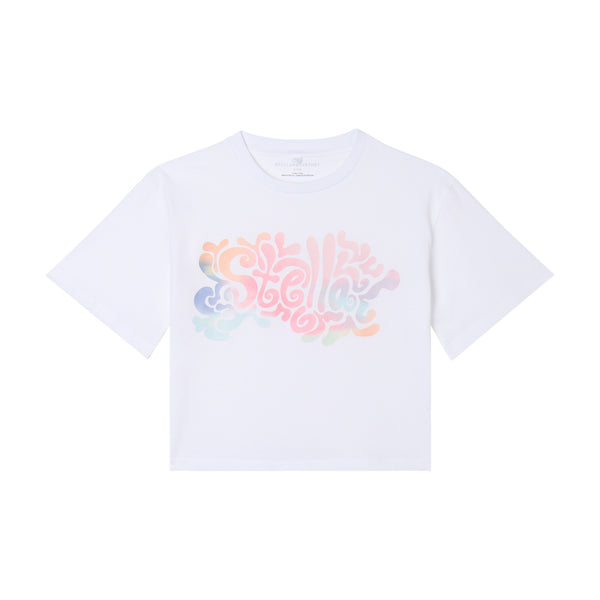 GIRL SS T-SHIRT WITH STELLA TIE DYE LOGO PRINT