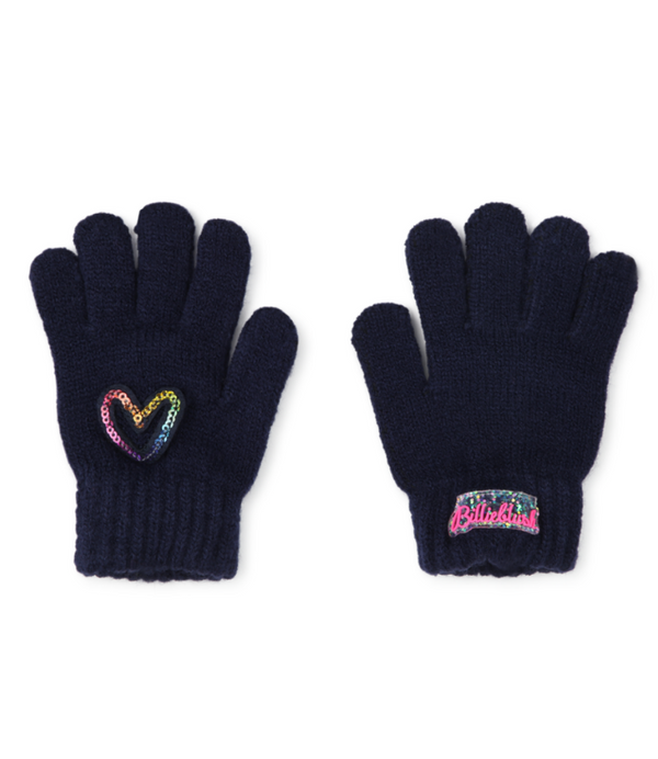 Girl Navy Sequin Glove