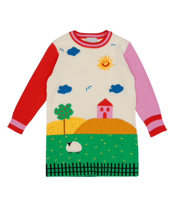 Farmyard Graphic Knitted Dress