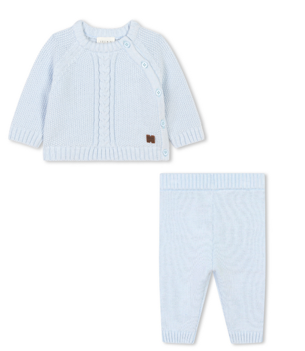 Carrenment Beau Baby Boy Knitted Wool Blue Set