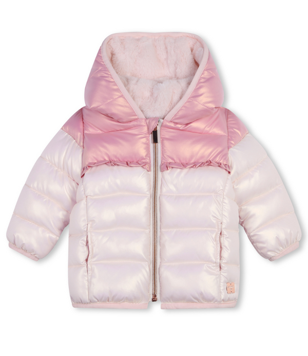 Girl light pink Puffer Jacket with Fleece