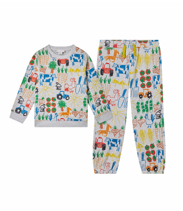 Boy Farmyard Print Sweatsuit