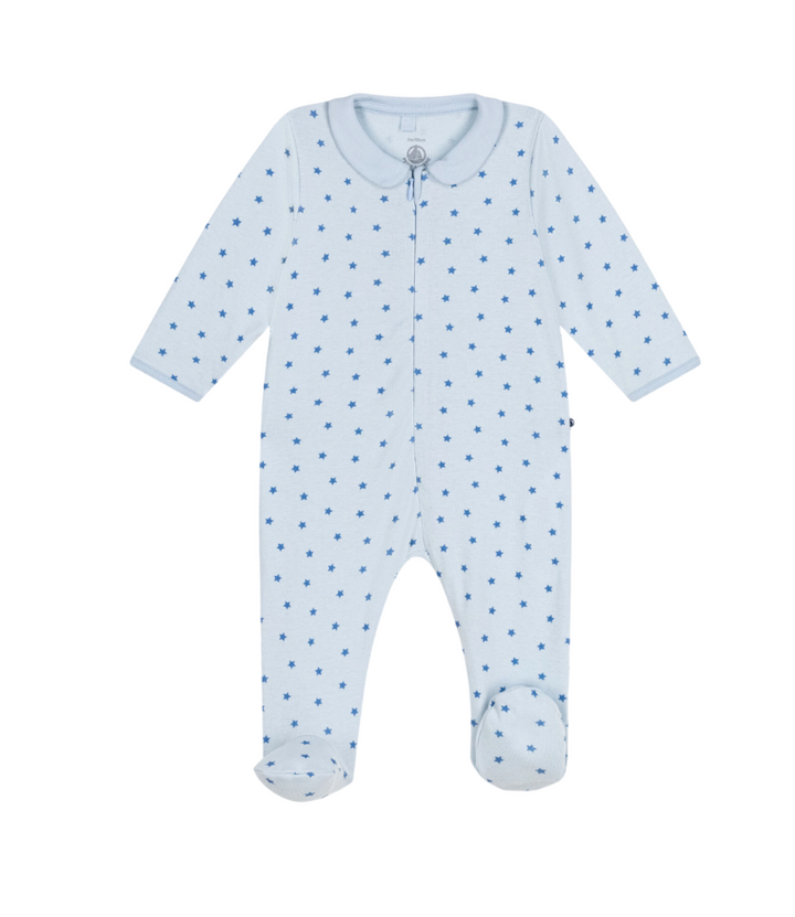 Petit Bateau Baby Boy Star Collar Sleepwear Zip up